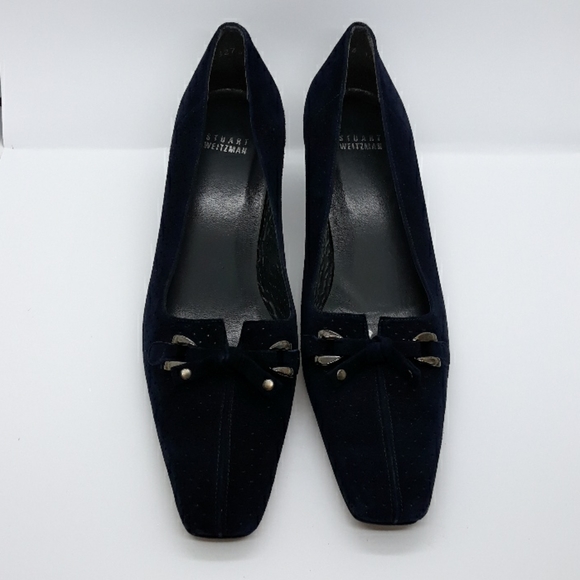 NWOT Stuart Weitzman 10 N Navy Blue Suede Pumps - Picture 2 of 11